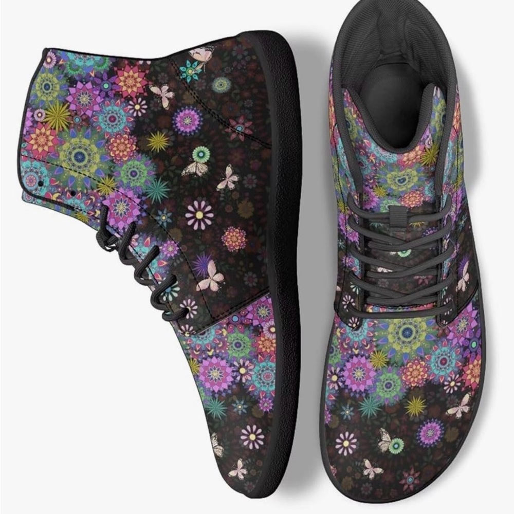 Floral High-Top Barefoot Women's Shoes - waterproof